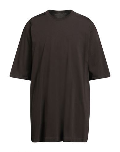 Rick Owens Man T-shirt Charcoal Size L Cotton In Brown