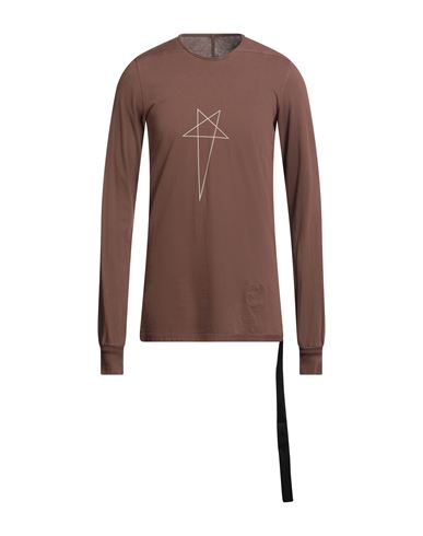 Rick Owens Drkshdw Drkshdw By Rick Owens Man T-shirt Chocolate Brown Size S Cotton In Brown