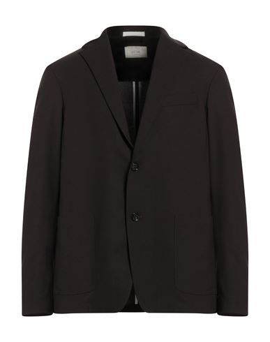 Altea Man Blazer Chocolate Brown Size L Virgin Wool, Elastane In Brown