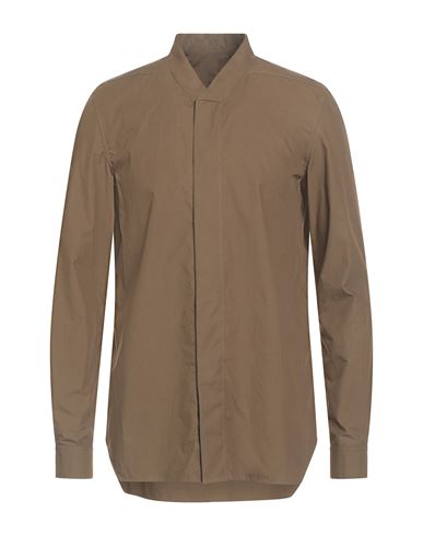 Rick Owens Man Shirt Military Green Size 38 Cotton In Green