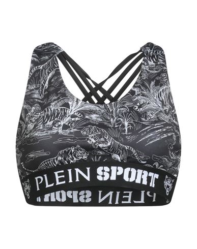 Plein Sport Woman Top Black Size L Polyester, Elastane In Multi