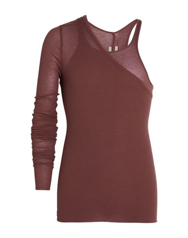 Rick Owens Man T-shirt Brown Size S Viscose, Silk In Brown