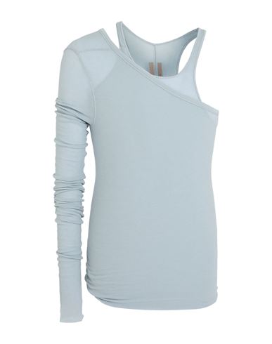 Rick Owens Man T-shirt Sky Blue Size S Viscose, Silk