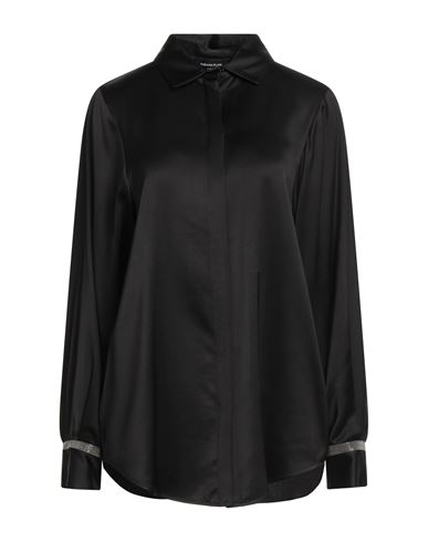 Fabiana Filippi Long-sleeve Satin Shirt In Black
