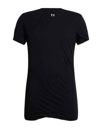 Rick Owens Double Ss Cotton T-shirt Draped Effect In Black