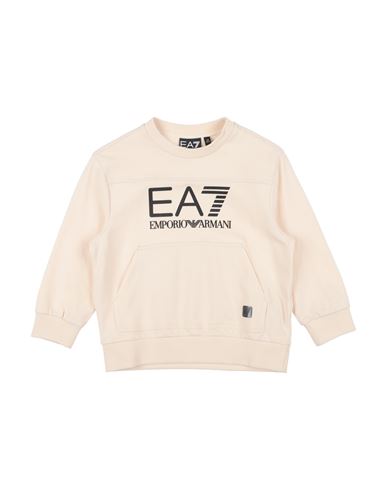Ea7 Toddler Boy Sweatshirt Beige Size 4 Cotton, Elastane In Neutral
