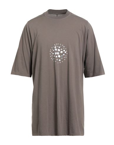 Rick Owens Man T-shirt Taupe Size L Cotton In Gray