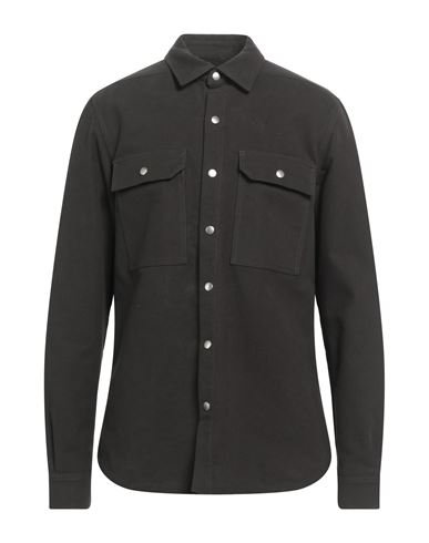 Rick Owens Man Shirt Charcoal Size 38 Cotton In Gray