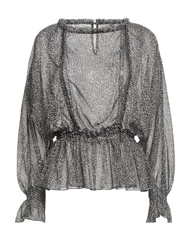 Rebel Queen By Liu •jo Woman Top Black Size L Polyester, Metal