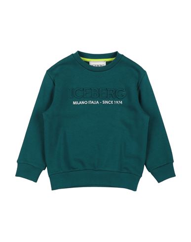 Iceberg Toddler Boy Sweatshirt Dark Green Size 6 Cotton, Polyester In Green