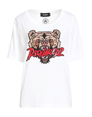 Dsquared2 Woman T-shirt White Size M Cotton In White