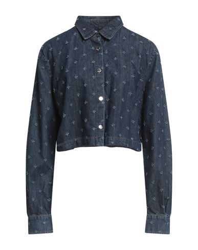 Love Moschino Woman Denim Shirt Blue Size 10 Cotton