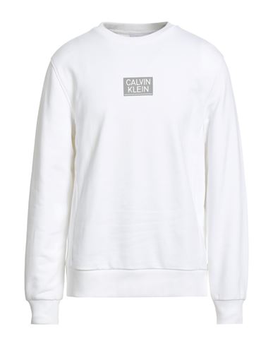 Calvin Klein Man Sweatshirt White Size L Cotton