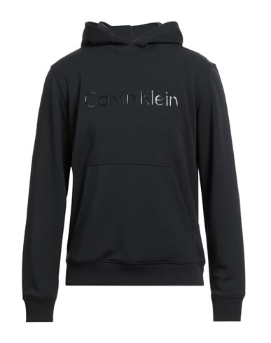 Calvin Klein Man Sweatshirt Black Size L Polyester, Recycled Polyester, Elastane