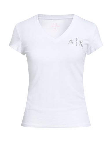 Armani Exchange Woman T-shirt White Size Xs Cotton, Elastane In White