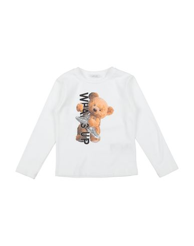 U+é Toddler Girl T-shirt White Size 6 Cotton, Elastane In White