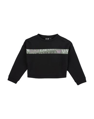 Ea7 Babies'  Toddler Girl Sweatshirt Black Size 4 Cotton, Polyester