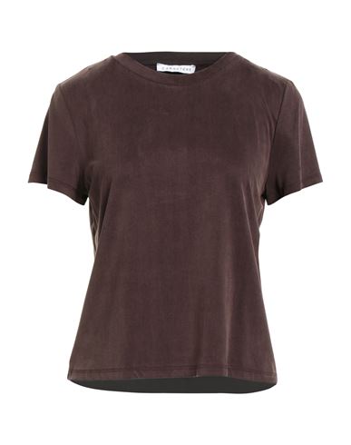 Caractere Caractère Woman T-shirt Dark Brown Size M Cupro, Elastane