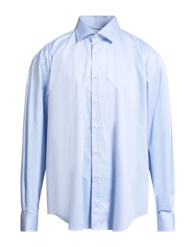 Xacus Man Shirt Sky Blue Size 36 Cotton In Blue