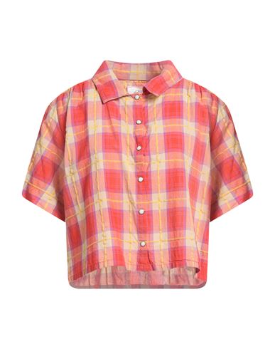 The Great . Woman Shirt Red Size 2 Cotton, Linen