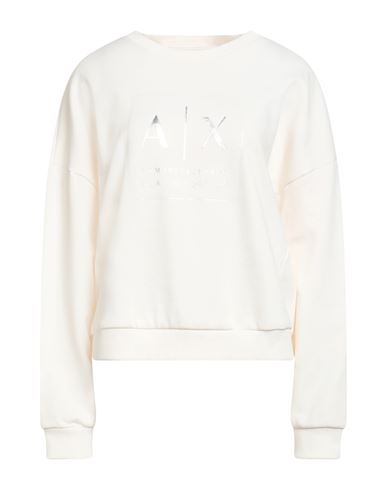 Armani Exchange Black Edition Woman Sweatshirt Cream Size Xl Cotton, Polyester, Elastane In Red