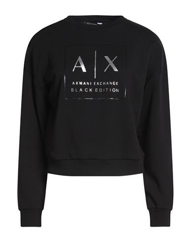 Armani Exchange Black Edition Woman Sweatshirt Black Size Xs Cotton, Polyester, Elastane In Black