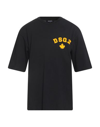 Dsquared2 Man T-shirt Black Size L Cotton In Black