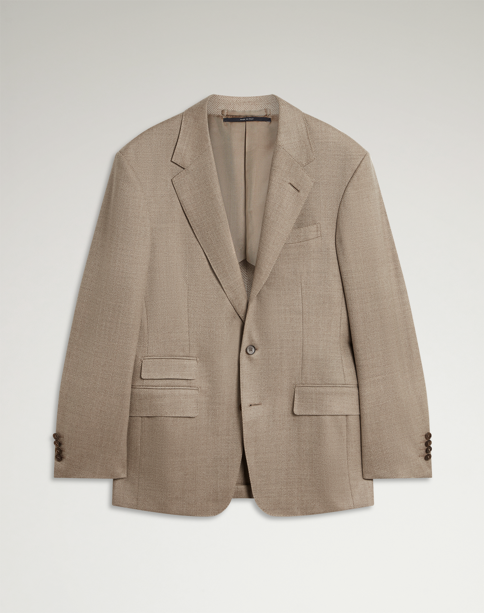 Dunhill Wool Herringbone Flannel Bourdon Jacket In Sand