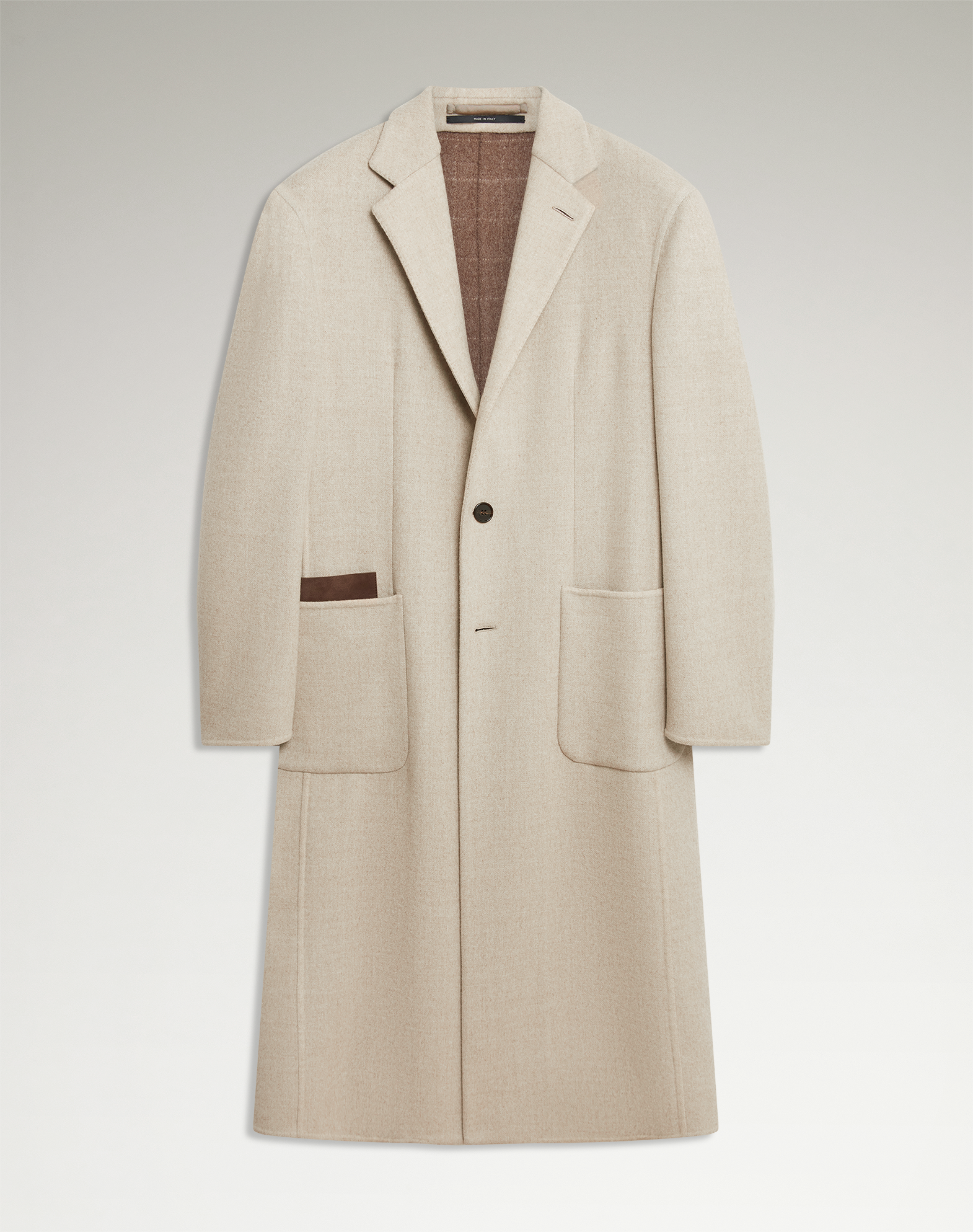 Dunhill Wool-silk Double-face Chesterfield Overcoat In Neutral