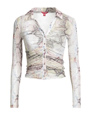 Guess Woman Shirt Light Green Size L Polyester, Elastane In White