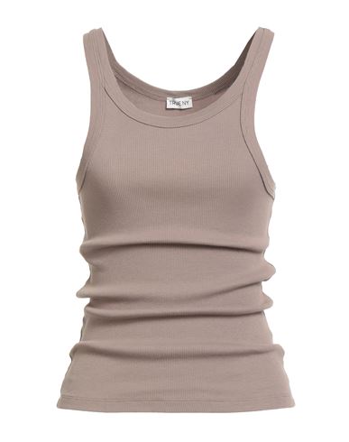 True Nyc Woman Tank Top Taupe Size Xl Cotton, Elastane In Nude