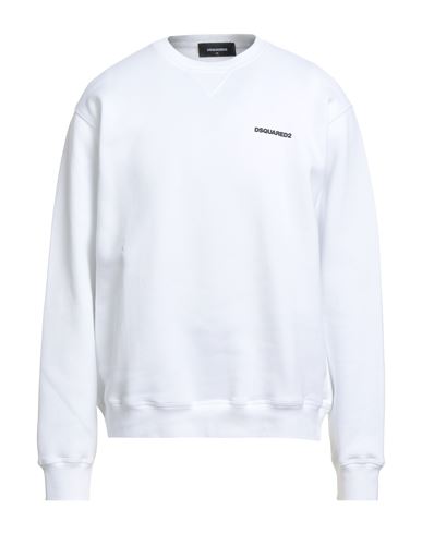 Dsquared2 Man Sweatshirt White Size M Cotton, Elastane