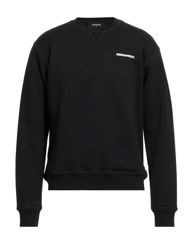 Dsquared2 Man Sweatshirt Black Size M Cotton, Elastane