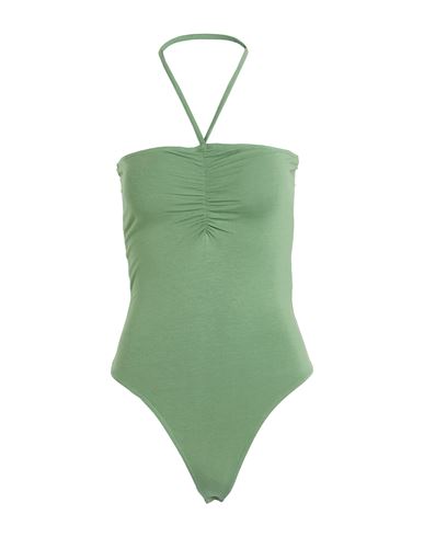 Jjxx By Jack & Jones Woman Bodysuit Sage Green Size M Cotton, Modal, Elastane In Green