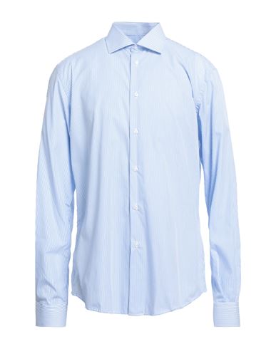 Avignon Man Shirt Azure Size 17 Cotton In Blue