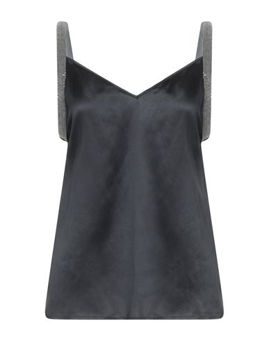 Fabiana Filippi Woman Top Black Size 6 Silk, Elastane, Brass In Black