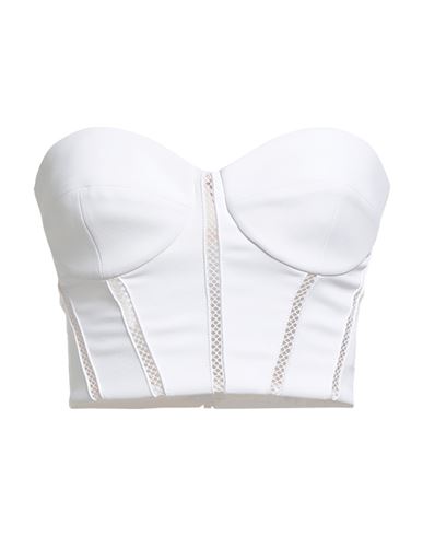 Elisabetta Franchi Woman Top White Size 6 Polyester, Elastane In White