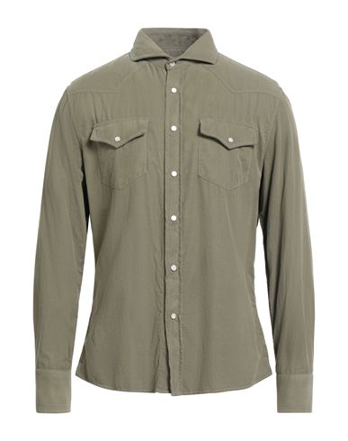 Brunello Cucinelli Man Shirt Military Green Size Xxl Cotton In Green