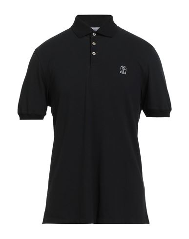 Brunello Cucinelli Man Polo Shirt Black Size Xxl Cotton In Black