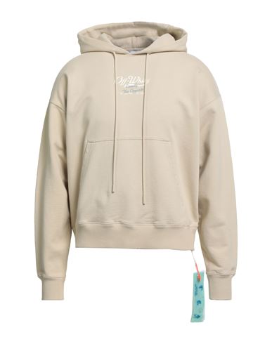 Off-white Man Sweatshirt Ivory Size Xs Cotton In Neutral