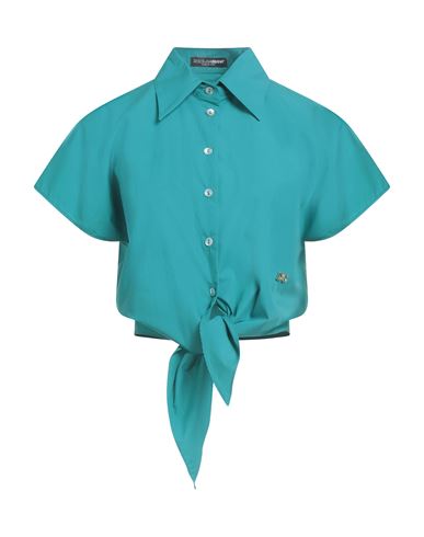 Dolce & Gabbana Woman Shirt Deep Teal Size 8 Cotton In Green