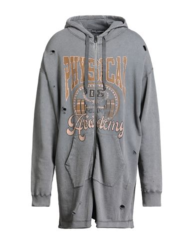 Dolce & Gabbana Man Sweatshirt Grey Size M Cotton, Elastane In Gray