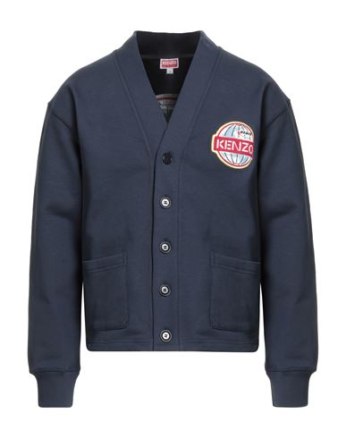 Kenzo Man Sweatshirt Navy Size L Cotton, Elastane, Polyester, Acrylic, Wool In Multi