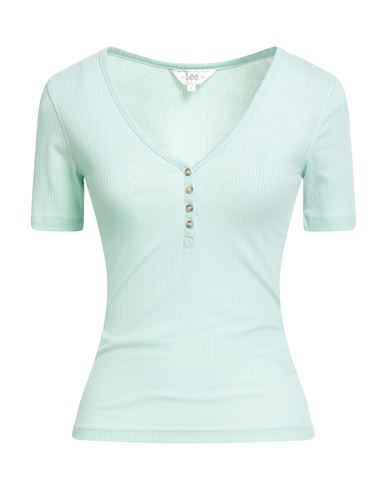 Lee Woman T-shirt Light Green Size M Polyester, Viscose, Elastane