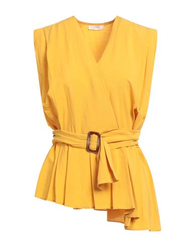 H2o Italia Woman Top Marigold Size L Viscose, Linen In Yellow