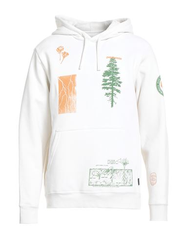 Patagonia Man Sweatshirt Ivory Size L Recycled Polyester, Recycled Cotton In White
