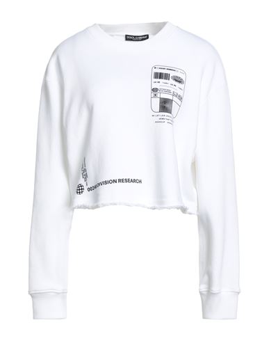 Dolce & Gabbana Woman Sweatshirt White Size 6 Cotton