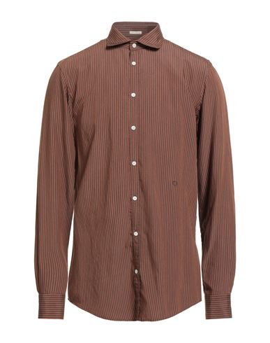 Massimo Alba Man Shirt Brown Size Xl Viscose, Polyamide In Brown