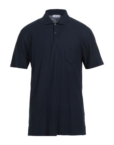 Gran Sasso Man Polo Shirt Midnight Blue Size 46 Cotton In Blue