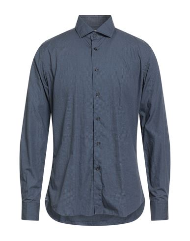 Xacus Man Shirt Blue Size 16 Cotton In Blue
